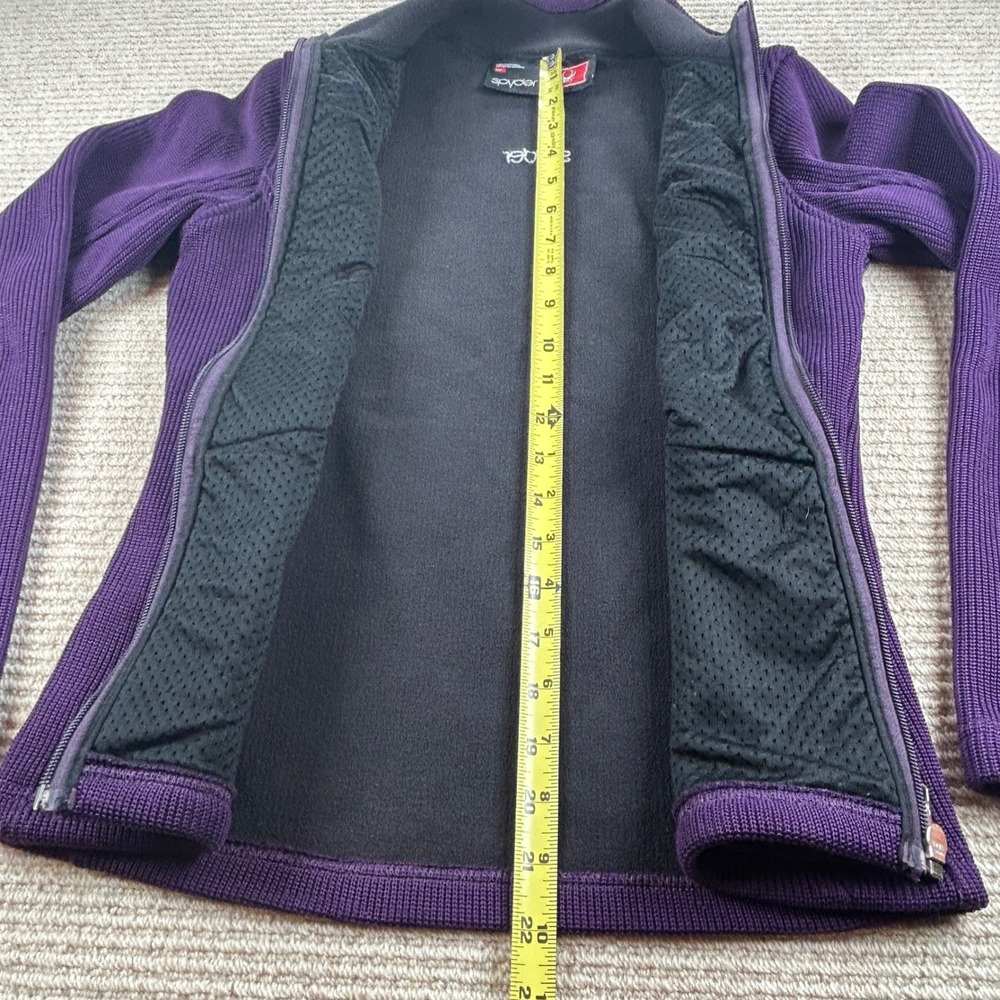 Spyder Full Zip Sweater Jacket Women S Purple Ribbed Knit Gorpcore Athleisure - Picture 13 of 16